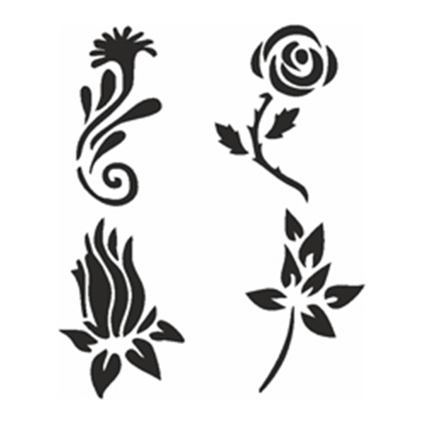 Tattoo Schablonen Set Flowers